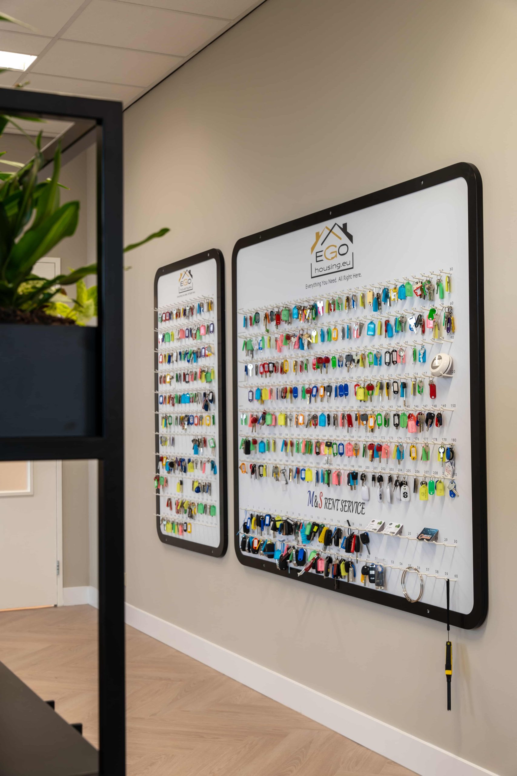 Key boards with labelled keys for EGO Housing rental homes